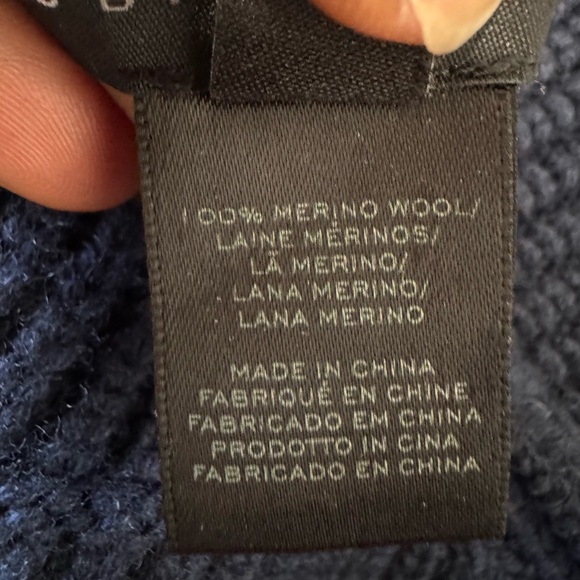 Marc Jacobs Marino Wool Dark Blue Ribbed Half Zipper Turtleneck Sweater - Picture 8 of 9